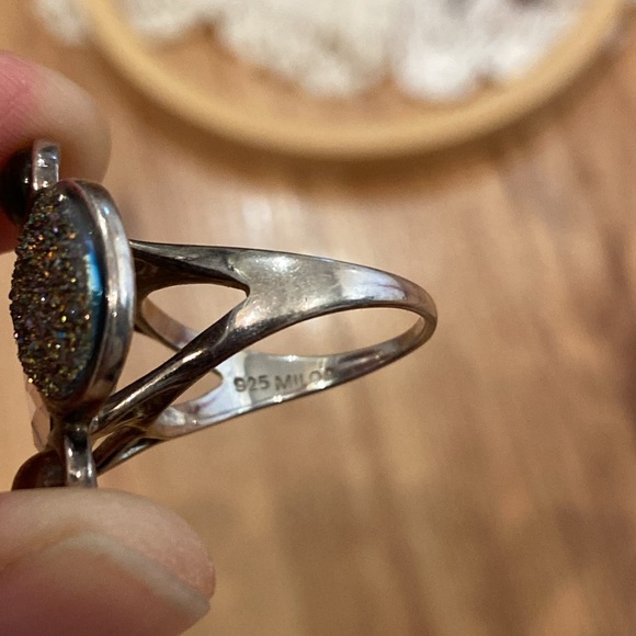 Chunky Milor Italy sterling mixed crystal ring 8 & earrings lot - Picture 8 of 10